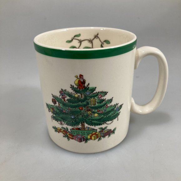 Spode Christmas Tree Mug Green Trim with Box 9 oz - Picture 2 of 7